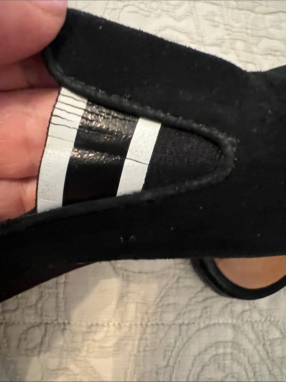 Veronica Beard Black Suede Slip-On Mules with Silver Stripe Detail - Picture 5 of 5